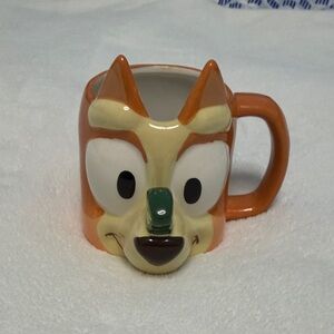 Bluey Ceramic Cartoon Fox Face Mug in Orange and Cream. New never used